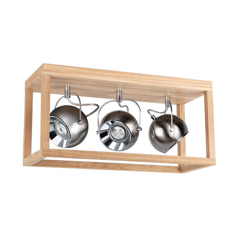 Roy Ceiling Lamp Incl.4xLED GU10 5W Oiled Oak/Satin