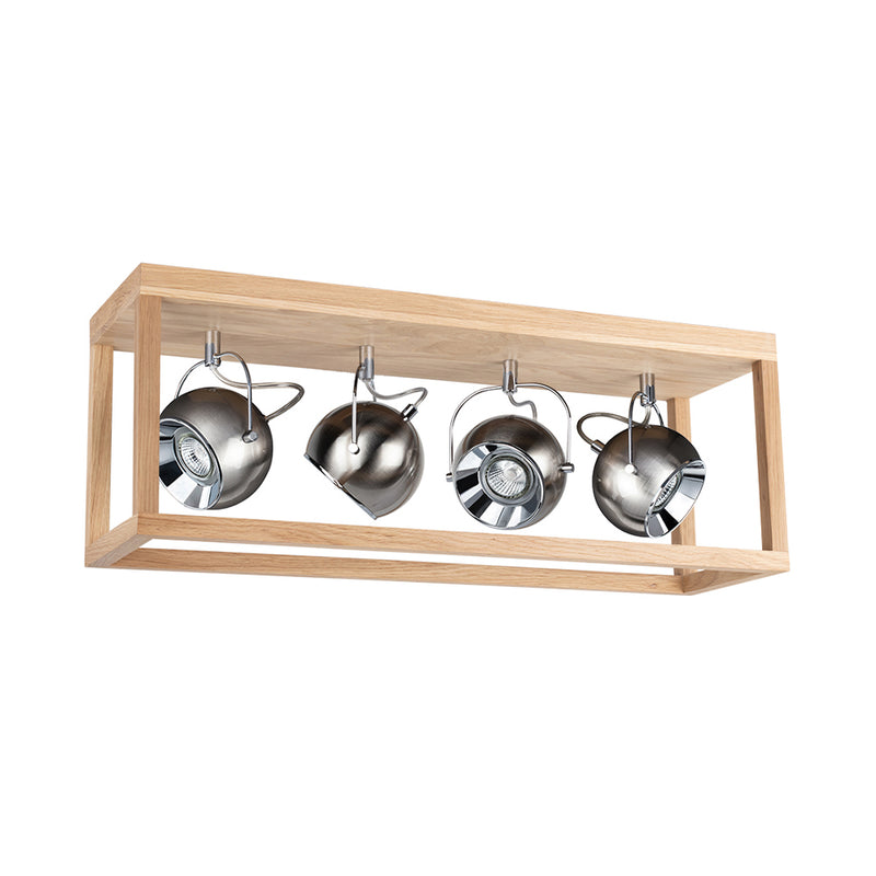 Roy Pendant Incl.4xLED GU10 5W Oiled Oak/Transparent/White