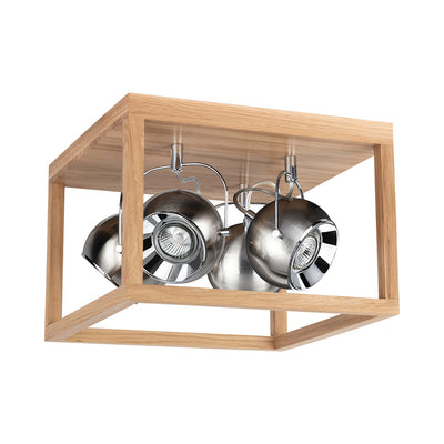 Roy Pendant Incl.4xLED GU10 5W Oiled Oak/Transparent/Black