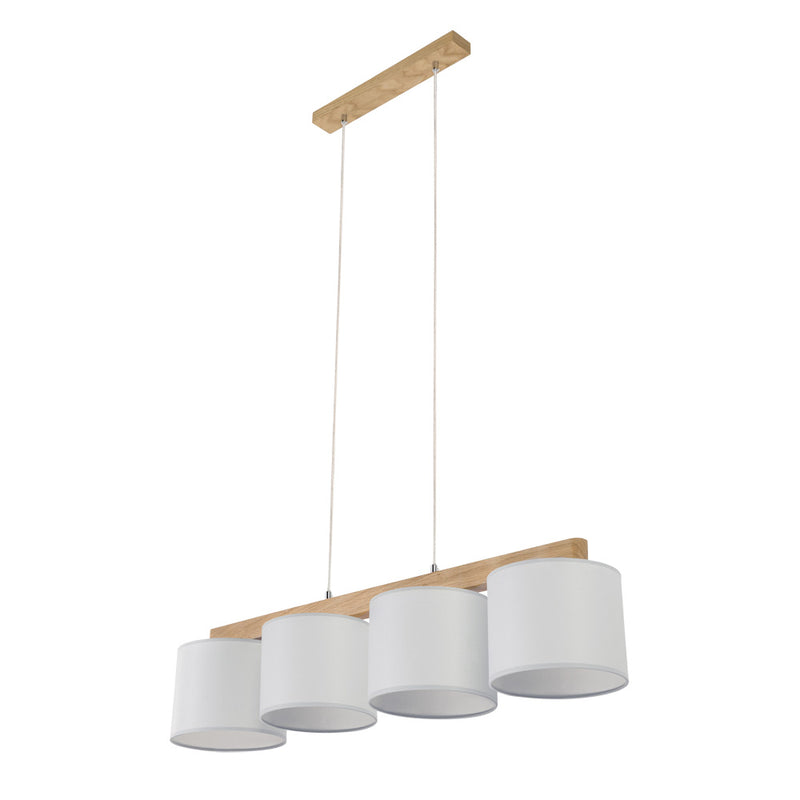 Aprillia Pendant Lamp 4xE27 Max.25W Oiled Oak/Transparent PVC/White