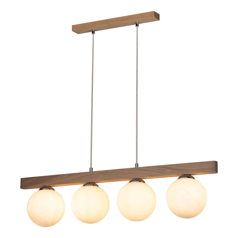 Galeo Pendant 4xE27 Max.60W Oiled Oak / Transparent PVC / White