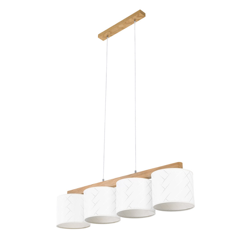 Punto Pendant Lamp 4xE27 Max.25W Oiled Oak/Transparent PVC/Multicolor