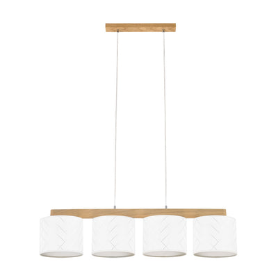 Punto Pendant Lamp 4xE27 Max.25W Oiled Oak/Transparent PVC/Multicolor