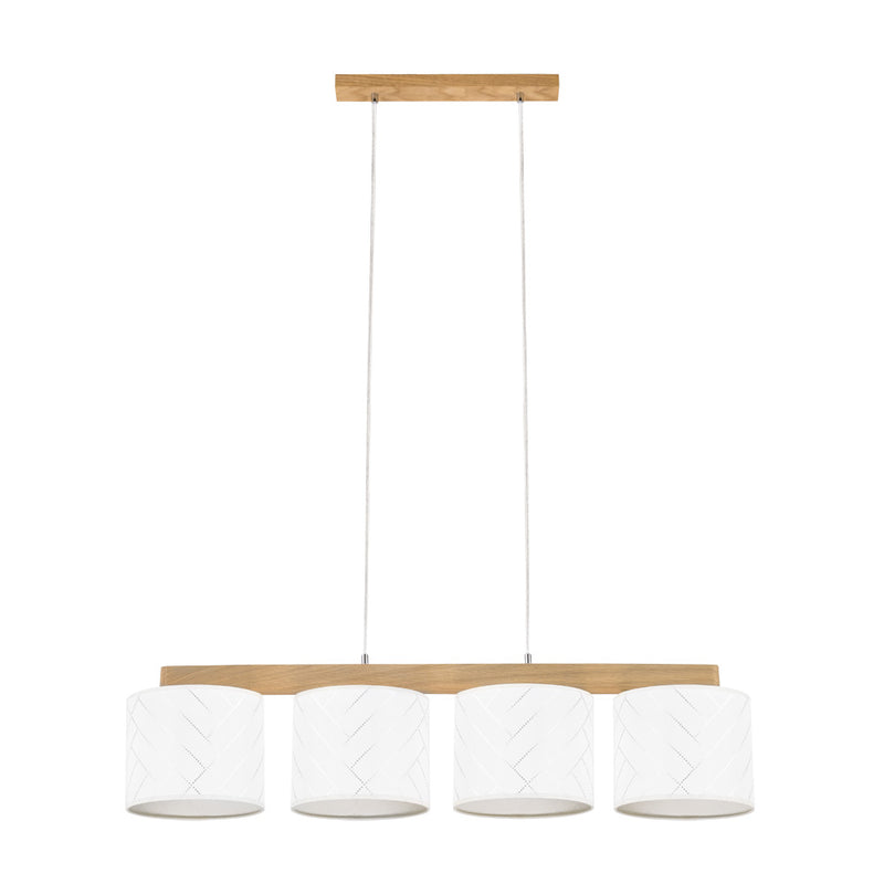 Punto Pendant Lamp 4xE27 Max.25W Oiled Oak/Transparent PVC/Multicolor