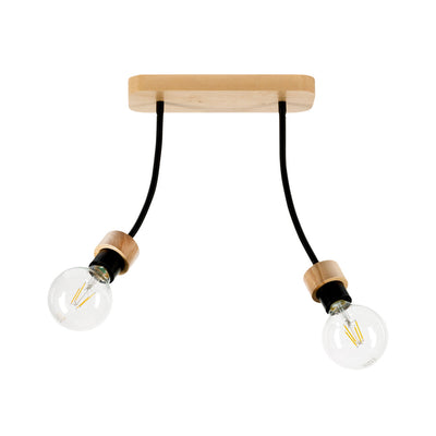 Allumer Ceiling Lamp 2xE27 Max.25W Oiled Oak/Black