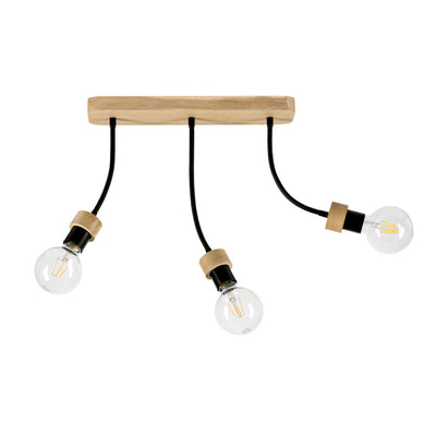 Allumer Ceiling Lamp 3xE27 Max.25W Oiled Oak/Black