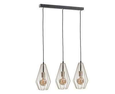 Keter Lighting Geo 3L linear suspension pendant lamp E27 H 120.0cm