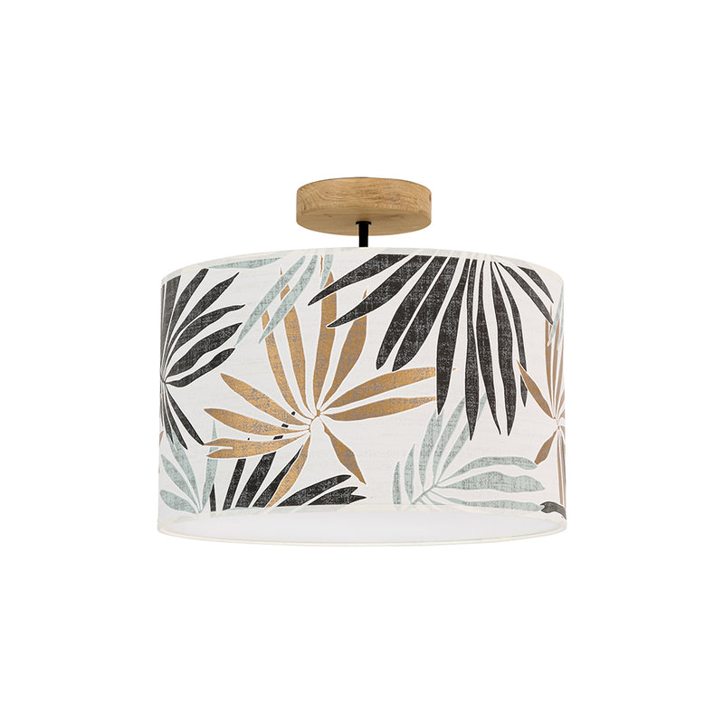 Hoja Ceiling Lamp 1xE27 Max.60W Oiled Oak/Black/Multicolor