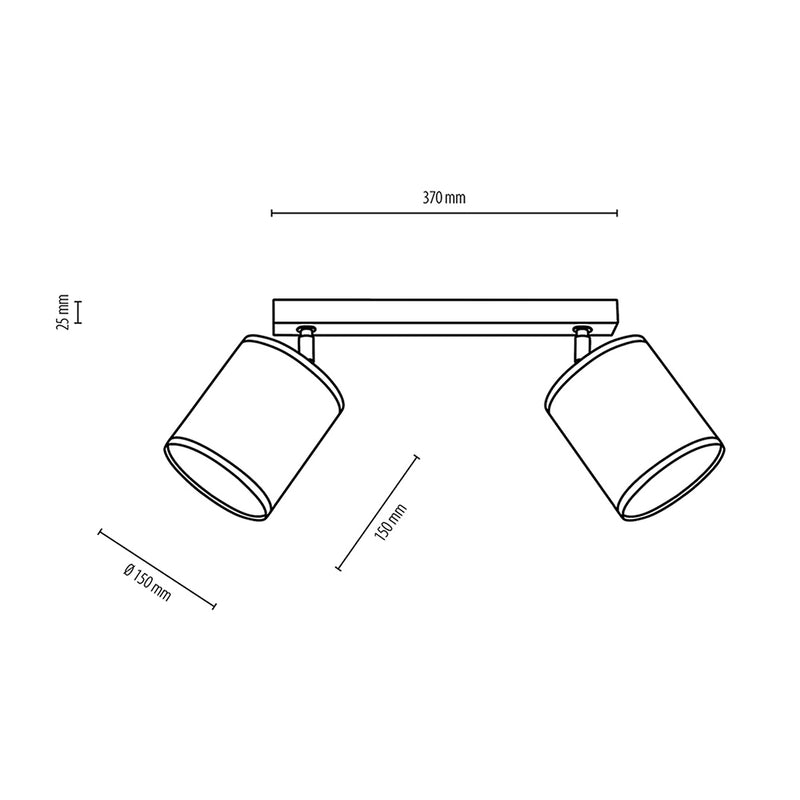 Britop Lighting Hoja 2L monorail ceiling lamp E27, W 37cm