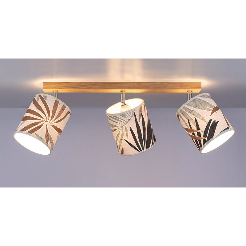 Hoja Ceiling Lamp 3xE27 Max.25W Oiled Oak/Multicolor