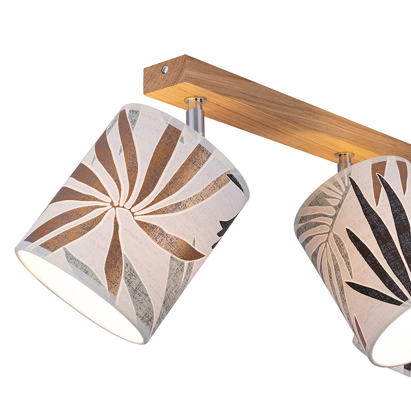 Hoja Ceiling Lamp 4xE27 Max.25W Oiled Oak/Multicolor