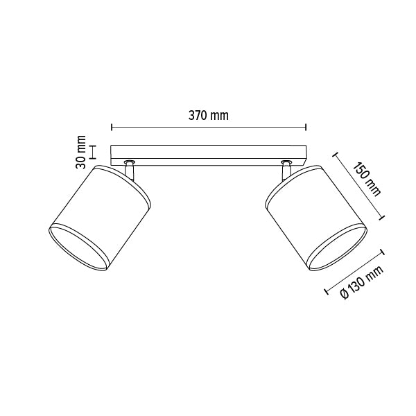 Britop Lighting Espacio 2L ceiling lamp E27, W 37cm