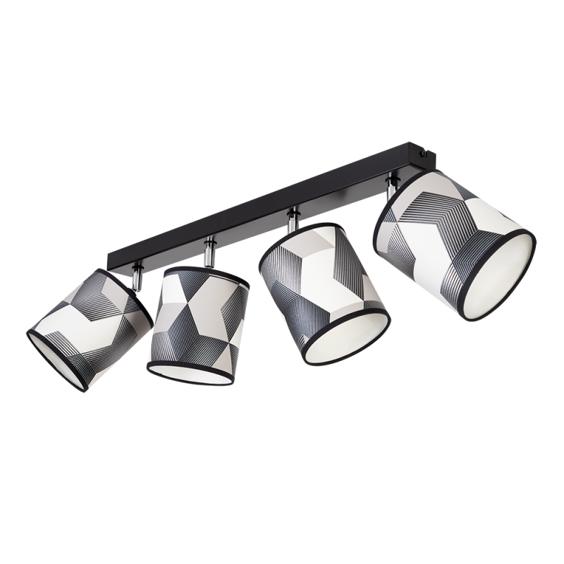 Britop Lighting Espacio 4L monorail kattovalaisin E27, leveys 75cm