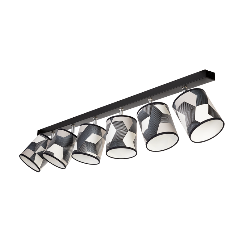 Britop Lighting Espacio 6L monorail ceiling lamp E27, W 117cm