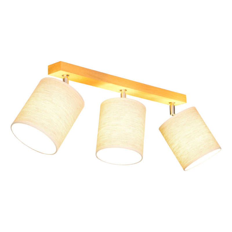 Boho Ceiling Lamp 3xE27 Max.25W Oiled Oak/Beige