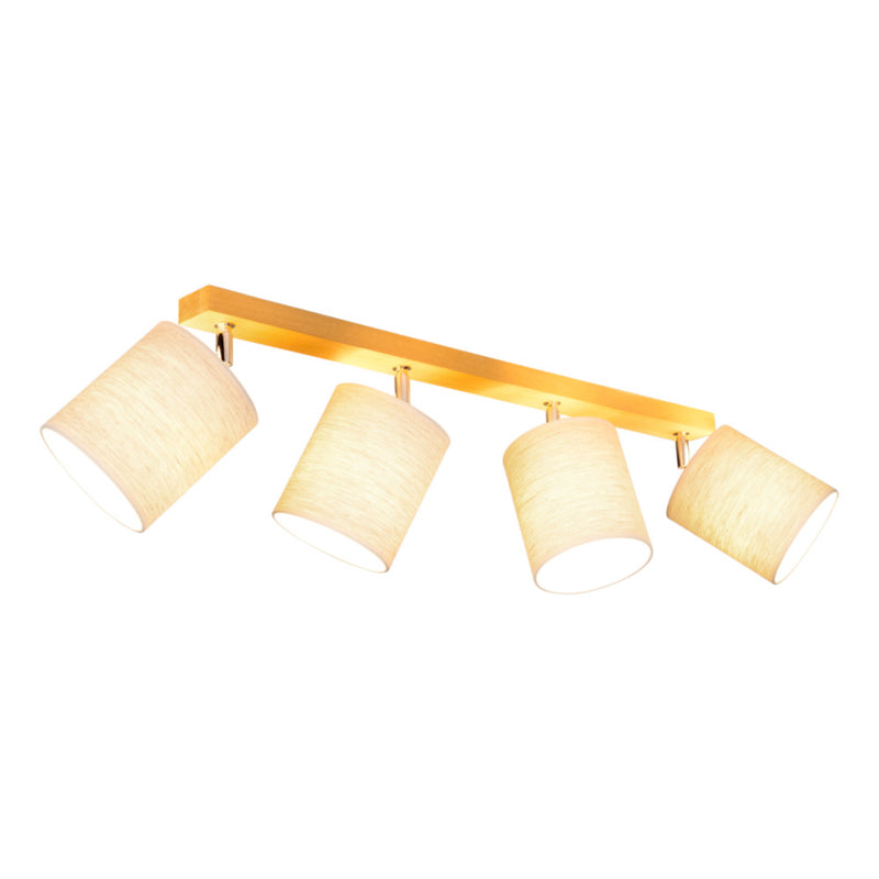 Boho Ceiling Lamp 4xE27 Max.25W Oiled Oak/Beige