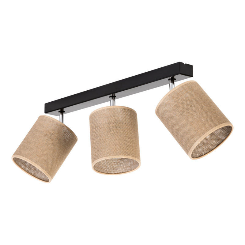 Jute Ceiling Lamp 2xE27 Max.25W Black/Beige