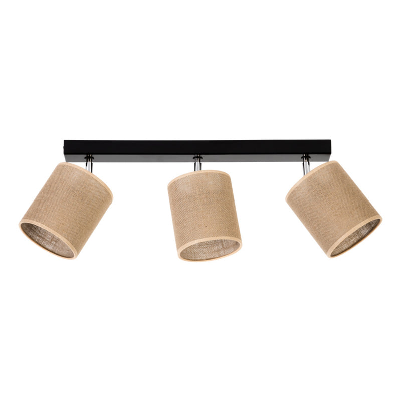 Jute Ceiling Lamp 2xE27 Max.25W Black/Beige