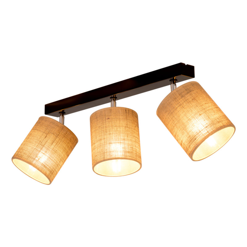 Jute Ceiling Lamp 2xE27 Max.25W Black/Beige