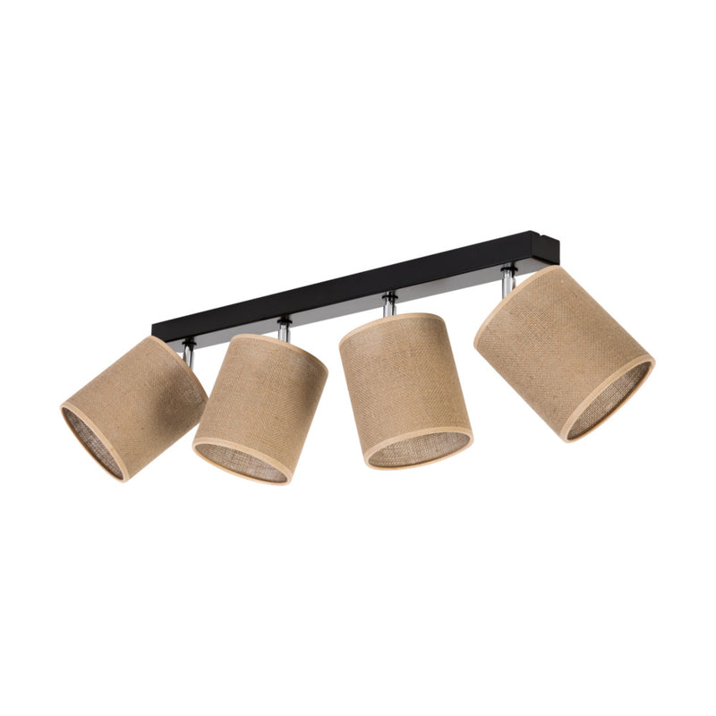 Jute Ceiling Lamp 2xE27 Max.25W Black/Beige