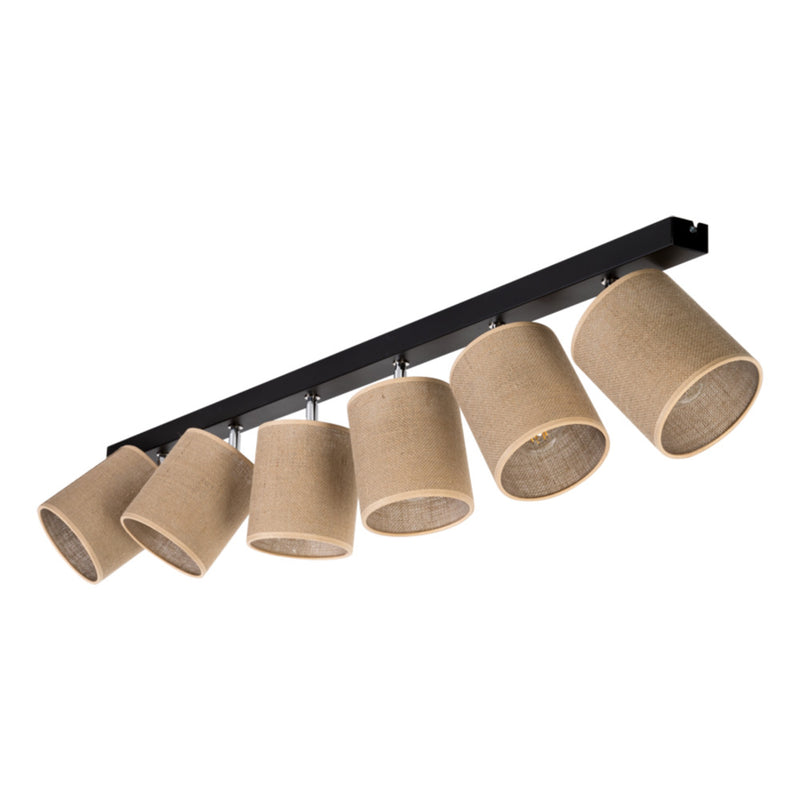 Jute Ceiling Lamp 3xE27 Max.25W Black/Beige