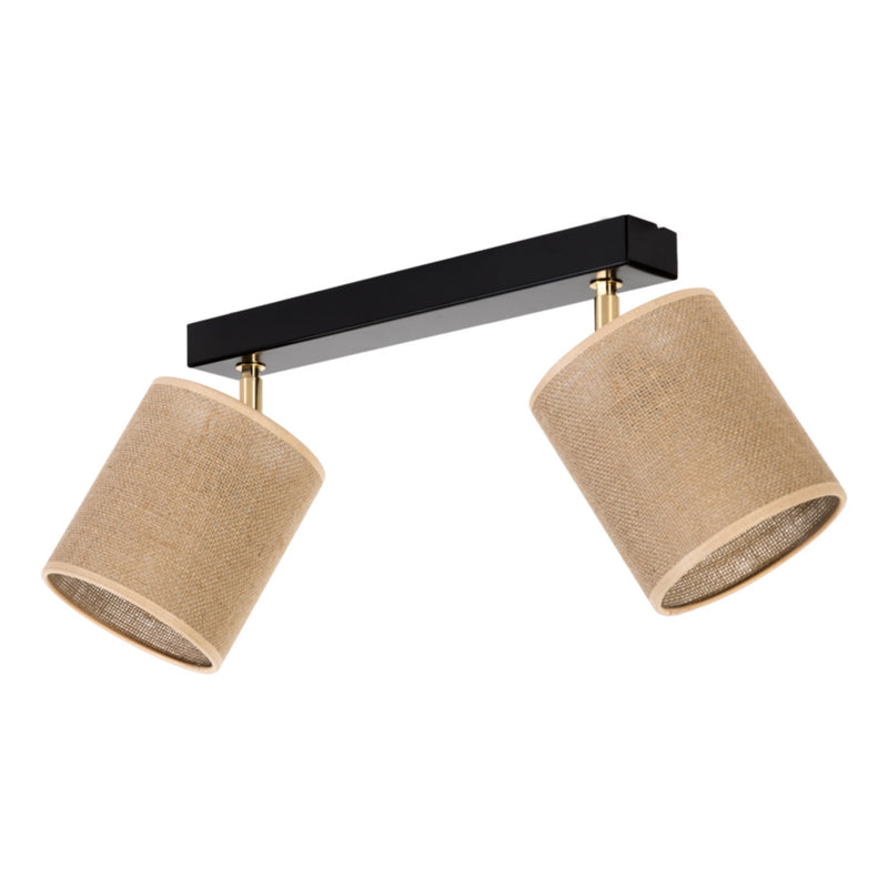 Jute Ceiling Lamp 4xE27 Max.25W Black/Beige