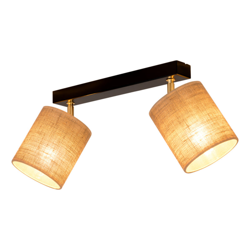 Jute Ceiling Lamp 4xE27 Max.25W Black/Beige