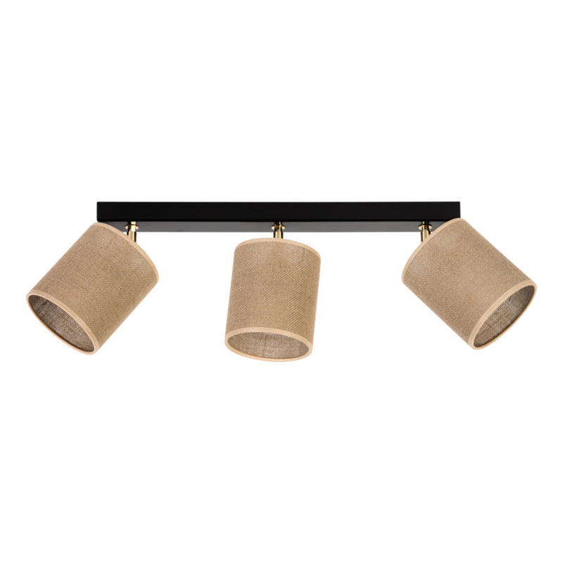 Jute Ceiling Lamp 4xE27 Max.25W Black/Beige