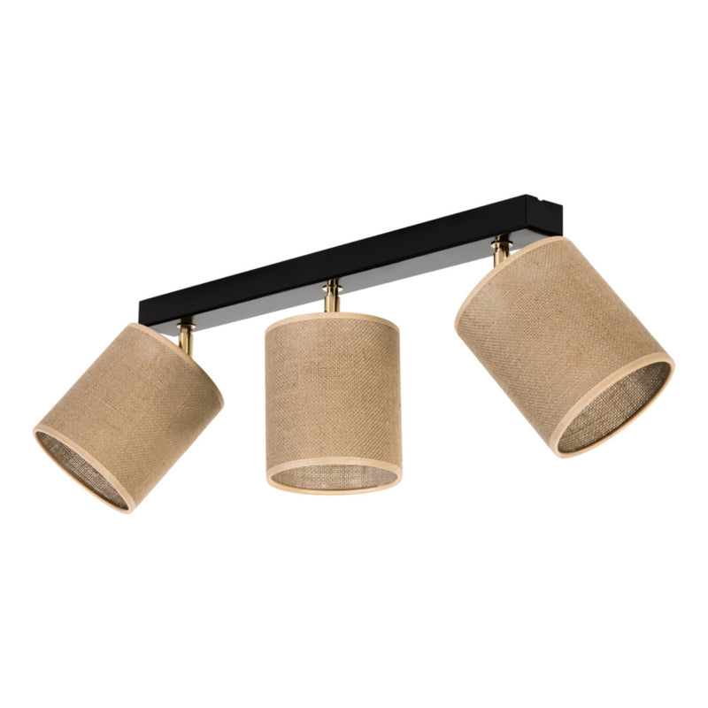 Jute Ceiling Lamp 4xE27 Max.25W Black/Beige