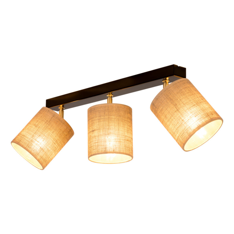 Jute Ceiling Lamp 4xE27 Max.25W Black/Beige