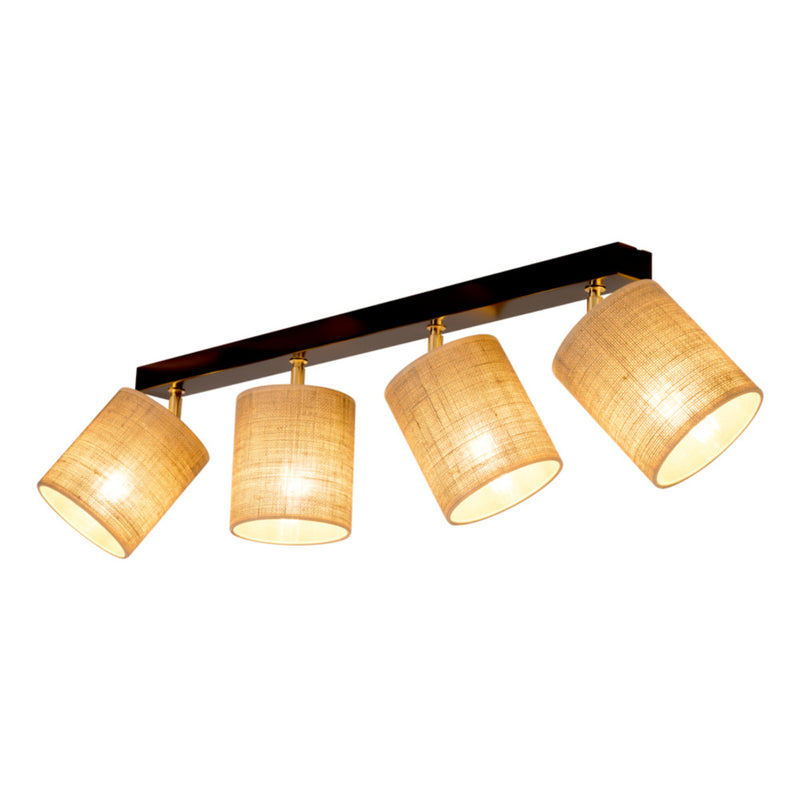 Jute Ceiling Lamp 6xE27 Max.25W Black/Beige