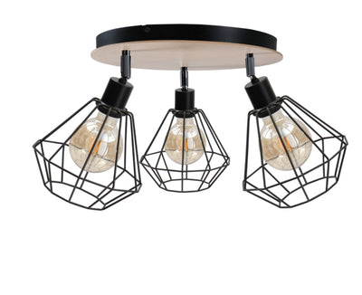 Keter Lighting Atwood 3L ceiling lamp E27 H 35.0cm