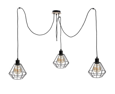 Keter Lighting Atwood 3L pendant lamp E27 H 180.0cm