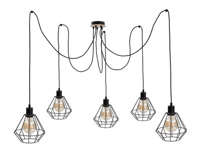 Keter Lighting Atwood 5L pendant lamp E27 H 180.0cm