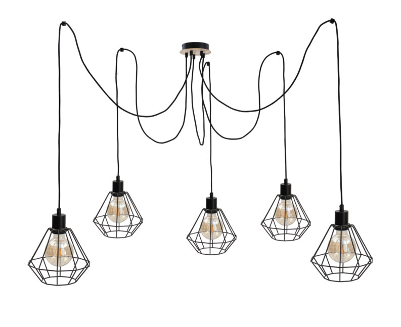 Keter Lighting Atwood 5L pendant lamp E27 H 180.0cm