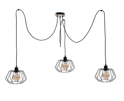 Keter Lighting Soho 3L pendant lamp E27 H 180.0cm