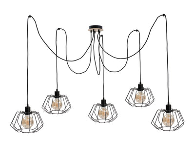 Keter Lighting Soho 5L pendant lamp E27 H 180.0cm