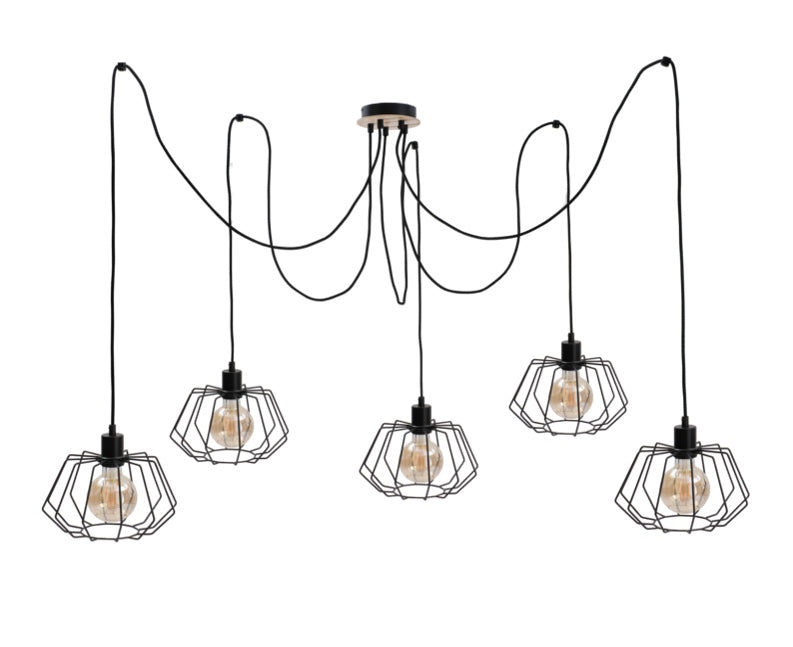 Keter Lighting Soho 5L pendant lamp E27 H 180.0cm