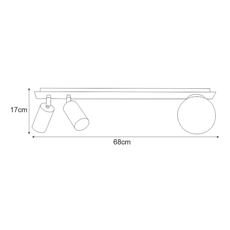 Kaja Albio 3L monorail ceiling lamp GU10 / E14 H 17.0cm