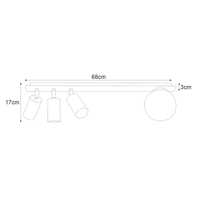 Kaja Albio 4L monorail ceiling lamp GU10 / E14 H 17.0cm