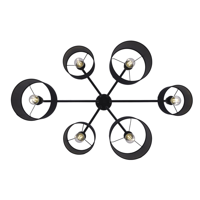 Kaja Simone Black 6L ceiling lamp E27 H 50.0cm