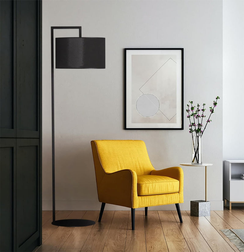 Kaja Simone Black 1L floor lamp E27 H 160.0cm