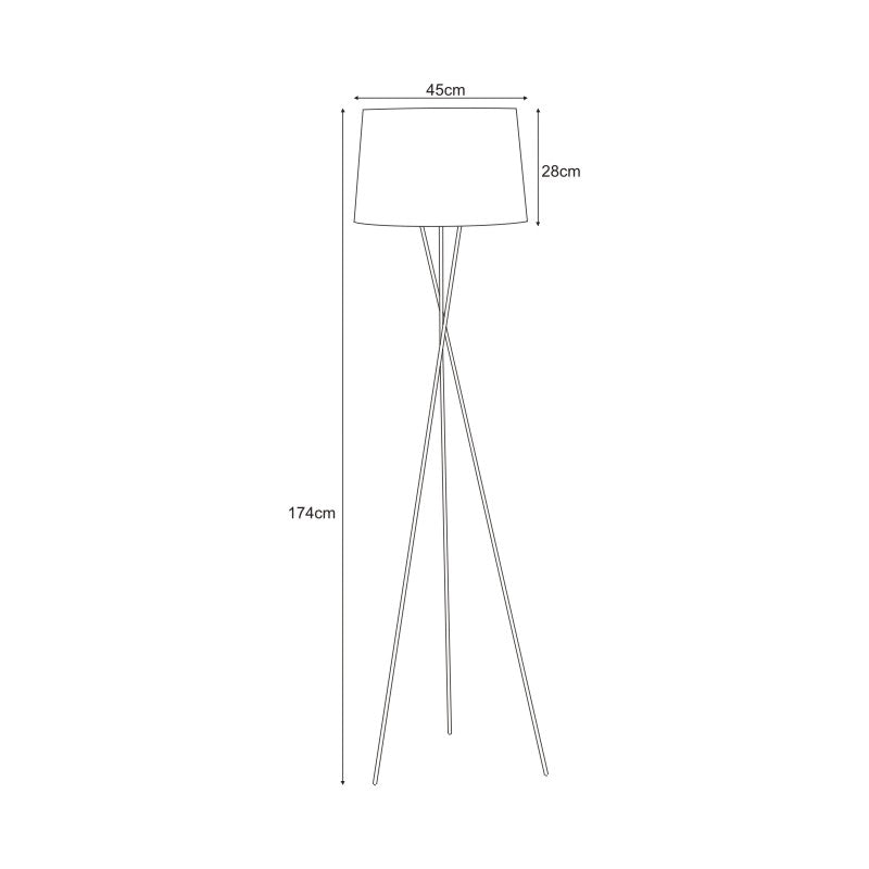 Kaja Remi Black 1L floor lamp E27 H 174.0cm