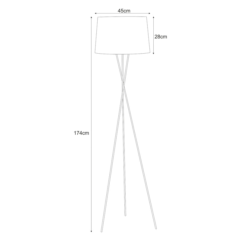 Kaja Remi Gold 1L floor lamp E27 H 174.0cm