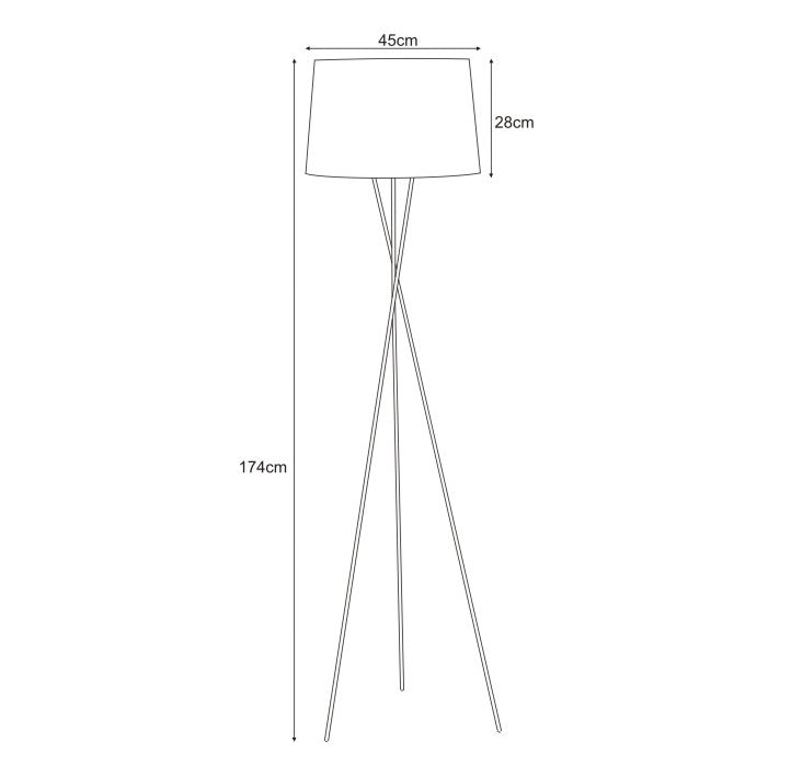 Kaja Remi White 1L floor lamp E27 H 174.0cm