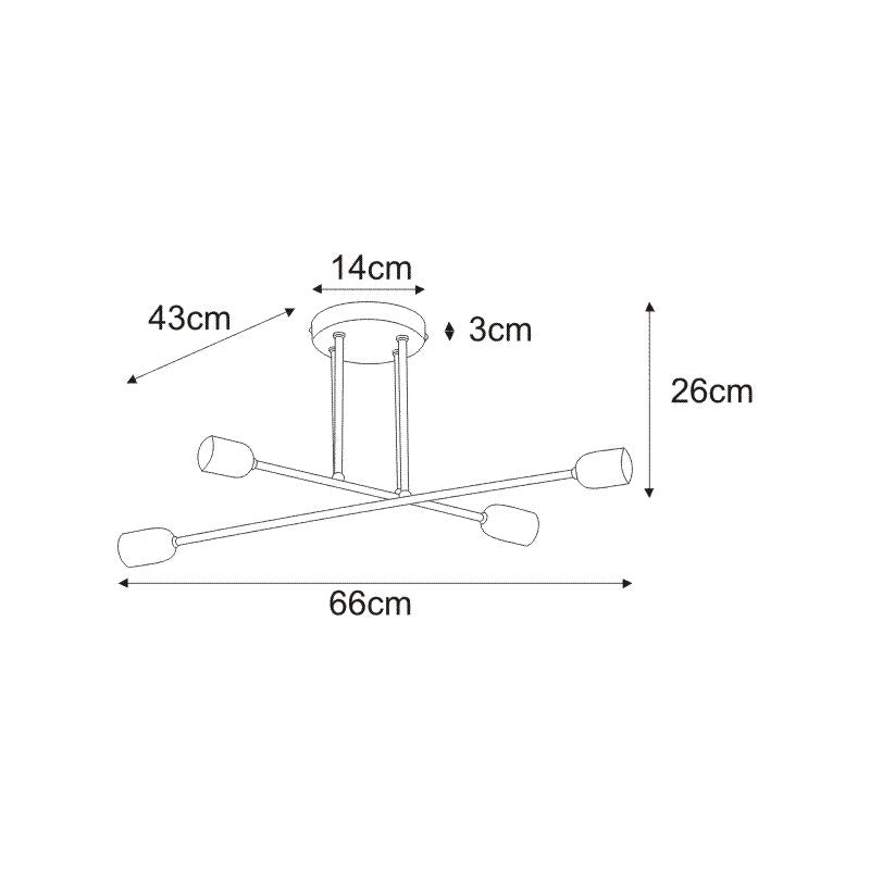 Kaja Sitya Black 4L ceiling lamp E27 H 26.0cm