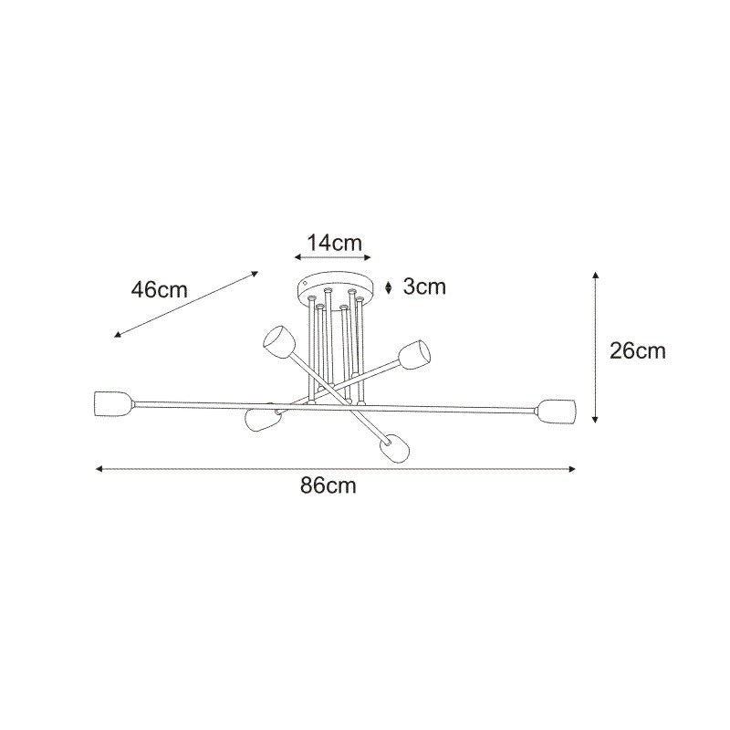 Kaja Sitya Black 6L ceiling lamp E27 H 26.0cm
