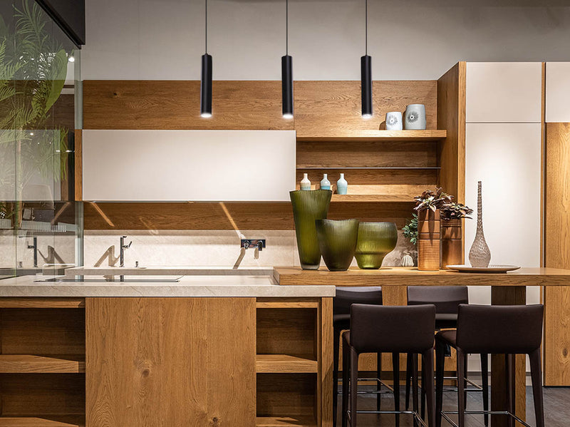 Kaja Mile Black 1L ceiling pendant spot GU10 H 110.0cm