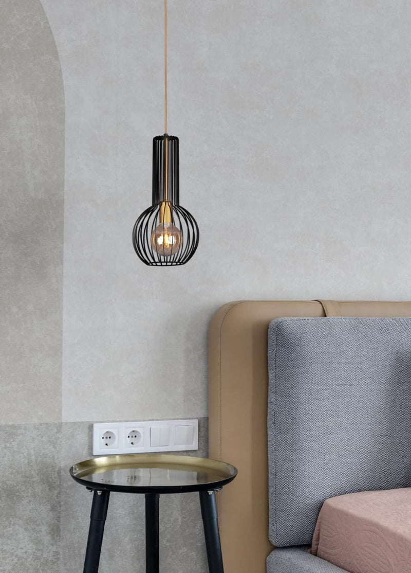 Kaja Arvi Black 1L pendant lamp E27 H 110.0cm