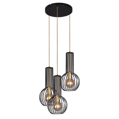 Kaja Arvi Black 3L pendant lamp E27 H 110.0cm